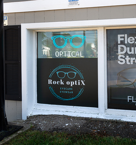 Rock optiX optical storefront in Millis
